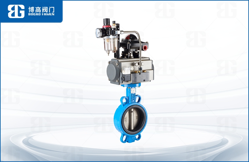 氣動對夾(jiá)中線蝶閥(fa)